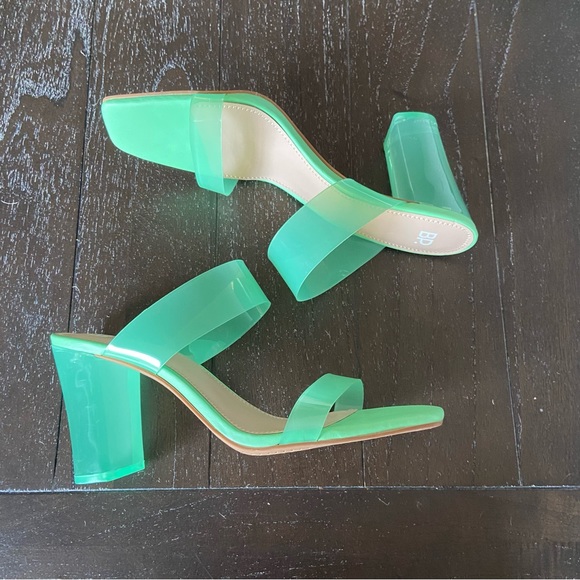 bp Shoes - NWOT BP Nola Block Heel Sandals in Paris Green Size 11 Neon Block Heel